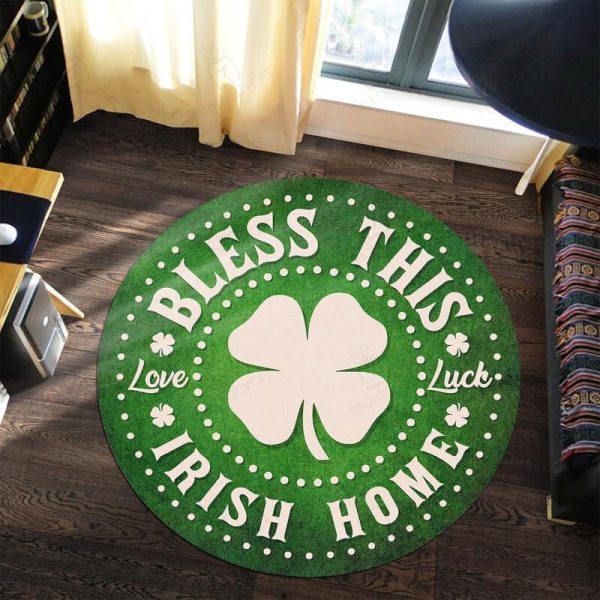 Bless This Irish Home Round Mat Round Floor Mat Room Rugs Carpet Outdoor Rug Washable Rugs