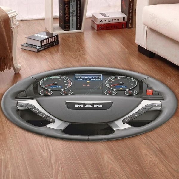 Mantruck Round Mat Man Truck Round Floor Mat Room Rugs Carpet Outdoor Rug Washable Rugs - Image 2