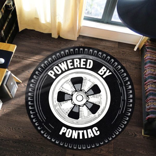 Power By Pontiac Wheel Vintage Hot Rat Rod Drag Racing Round Mat Round Floor Mat Room Rugs Carpet Outdoor Rug Washable Rugs - Image 2