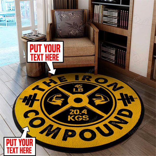 Personalized Home Gym Round Mat Round Floor Mat Room Rugs Carpet Outdoor Rug Washable Rugs - Image 2