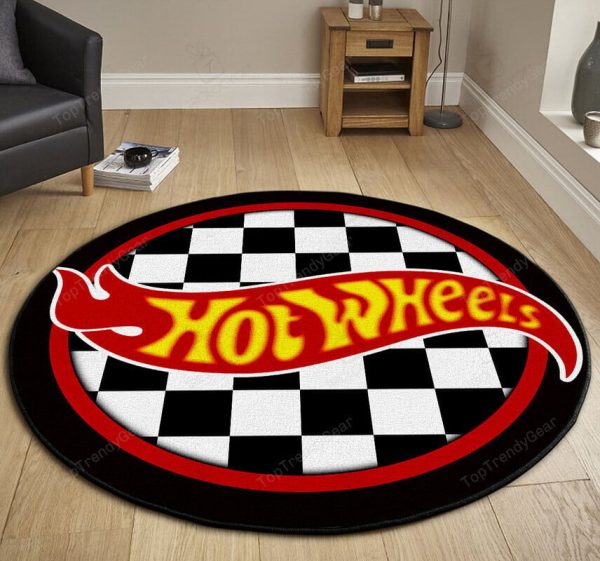 Hot Wheels Hot Rod Round Mat Round Floor Mat Room Rugs Carpet Outdoor Rug Washable Rugs - Image 3