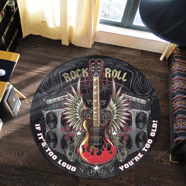 Rock And Roll Round Mat Round Floor Mat Room Rugs Carpet Outdoor Rug Washable Rugs - Image 2