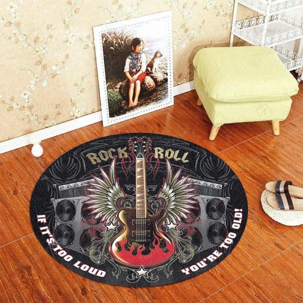 Rock And Roll Round Mat Round Floor Mat Room Rugs Carpet Outdoor Rug Washable Rugs - Image 3