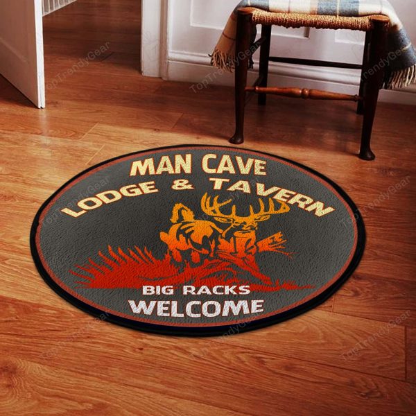 Man Cave Lodge & Tavern Welcome Round Rug, Carpet 06591 - Image 2