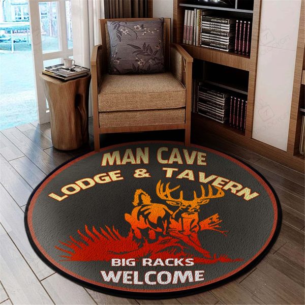 Man Cave Lodge & Tavern Welcome Round Rug, Carpet 06591