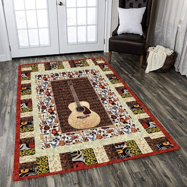 Guitar Tdt Rectangle Rug Decor Area Rugs For Living Room Bedroom Kitchen Rugs Home Carpet Flooring Rs015007 Print