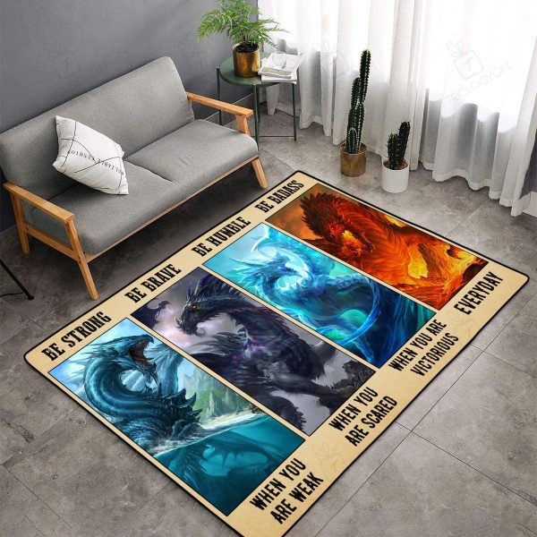 Dragon Be Badass Rectangle Rug Decor Area Rugs For Living Room Bedroom Kitchen Rugs Home Carpet Flooring Rs012633 Print