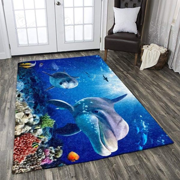 Dolphin Rectangle Rug Decor Area Rugs For Living Room Bedroom Kitchen Rugs Home Carpet Flooring Rs012450 Print