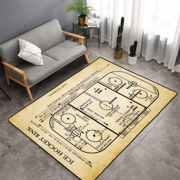 Ice Hockey Rink Diagram Dak424 Rectangle Rug Decor Area Rugs For Living Room Bedroom Kitchen Rugs Home Carpet Flooring Rs016469 Print