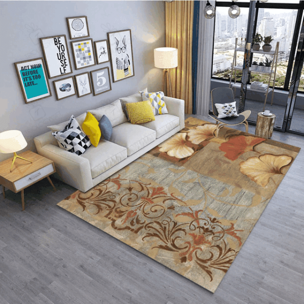 Modern Art Retro Flower Anti Skid Rectangle Area Rugs Carpet For Living Room, Bedroom, Kitchen Rugs, Non-Slip Carpet Rp122545 Print