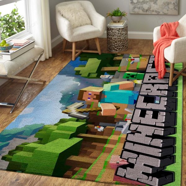 Minecraft Area Game Play Rectangle Area Rugs Carpet For Living Room, Bedroom, Kitchen Rugs, Non-Slip Carpet Rp122368 Print