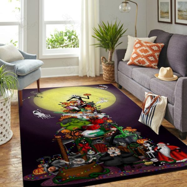 The Nightmare Before Christmas Halloween Rectangle Area Rugs Carpet For Living Room, Bedroom, Kitchen Rugs, Non-Slip Carpet Rp126336 Print